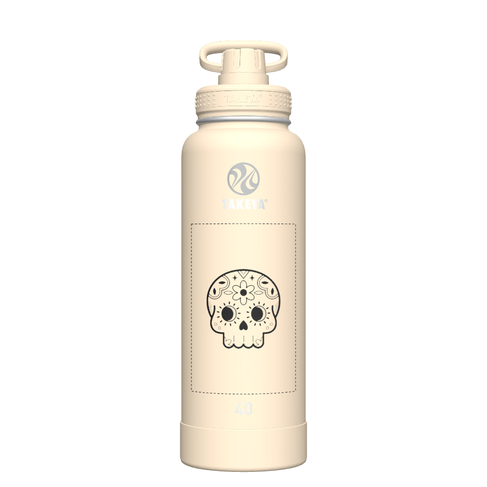 40oz Bottle Spout Lid Oatmilk - customized
