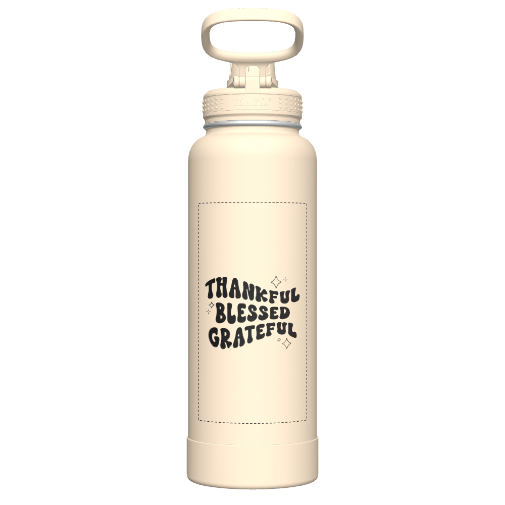 40oz Bottle Spout Lid Oatmilk - customized