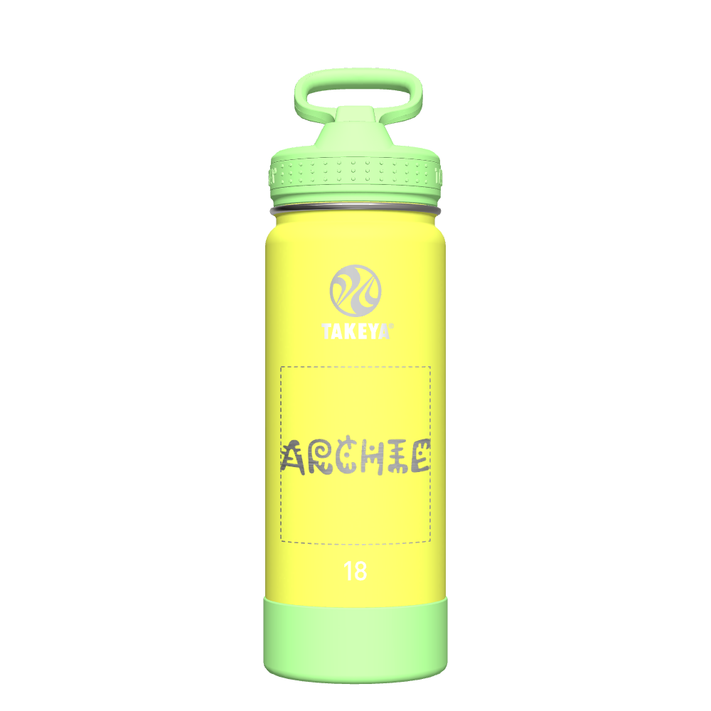 Actives Kids Glow In The Dark Water Bottle With Straw Lid - customized