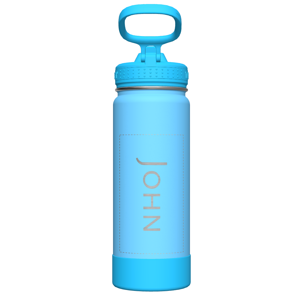 Actives Kids Glow In The Dark Water Bottle With Straw Lid - customized