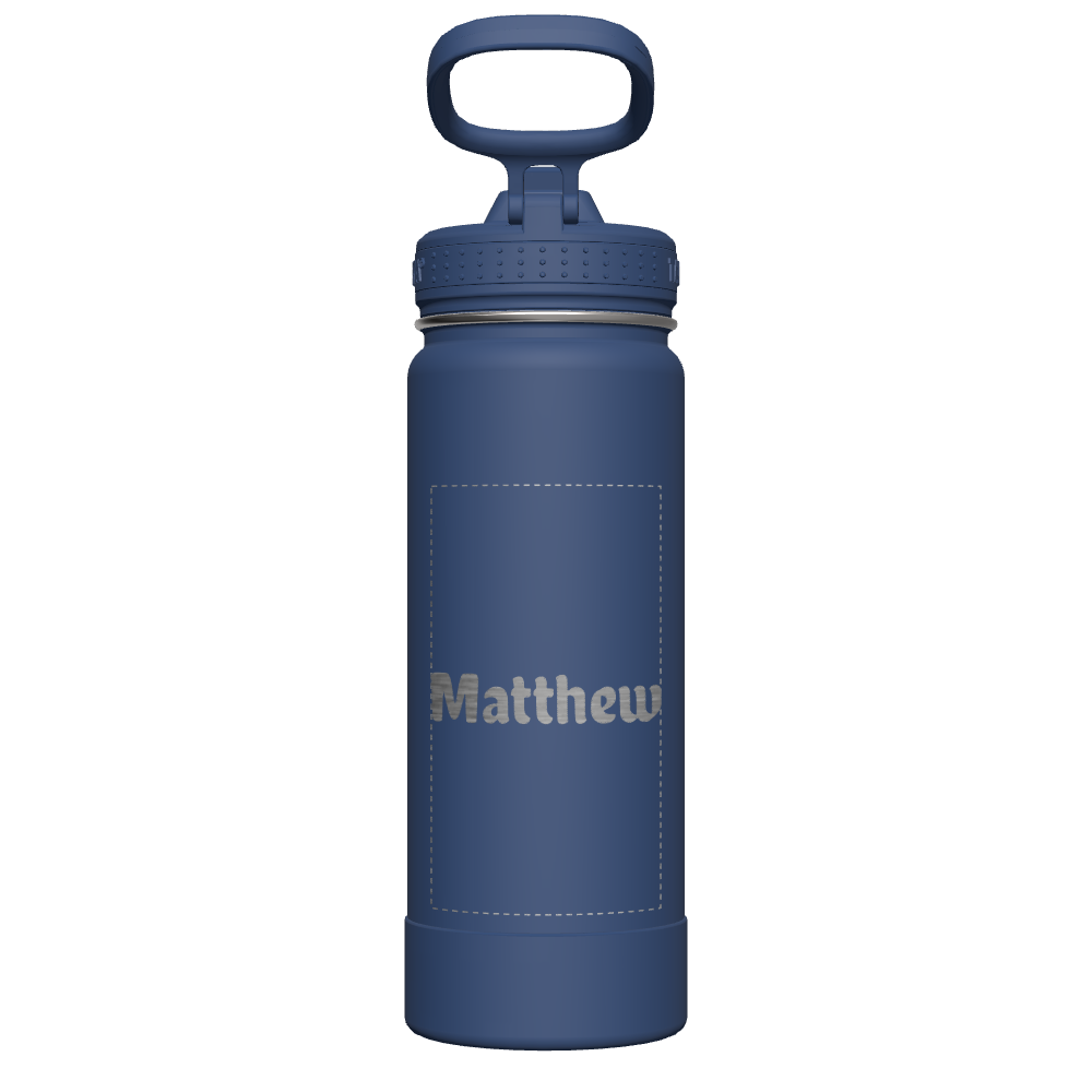 Actives Water Bottle With Straw Lid - customized