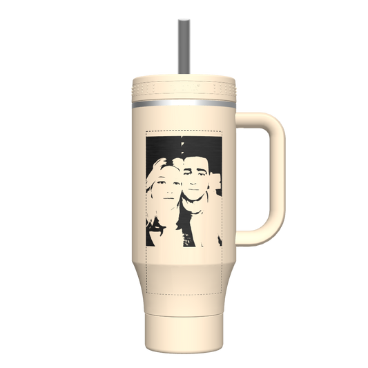 40oz Tumbler with Handle Oatmilk - customized