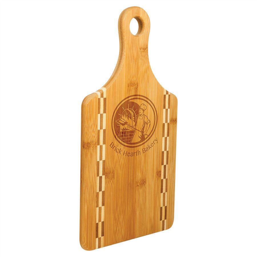 Bamboo Butcher Block Inlay Cutting Board - Elegant Kitchen Upgrade - Perfect Etch