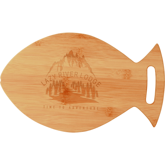 14" x 8 1/2" Bamboo Fish Shaped Cutting Board - Perfect Etch