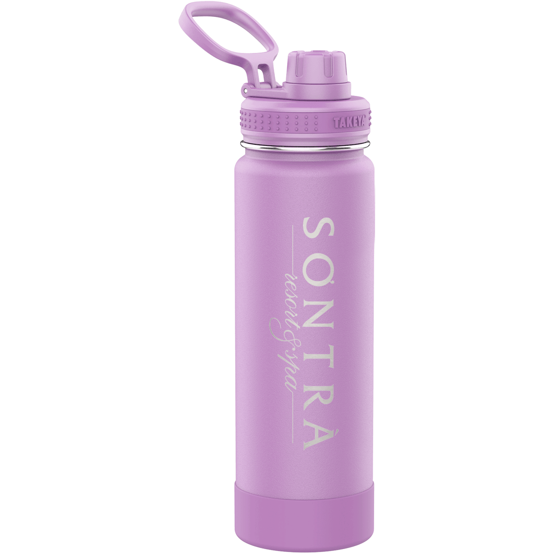 24 oz Takeya Actives Insulated Water Bottle with Spout Lid - Lilac - Perfect Etch