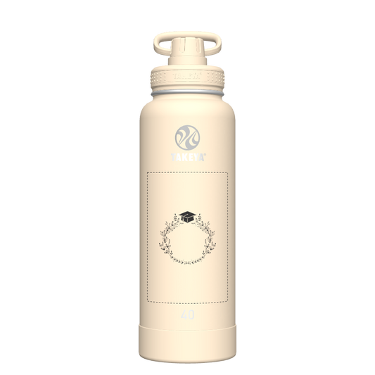 40oz Bottle Spout Lid Oatmilk - customized