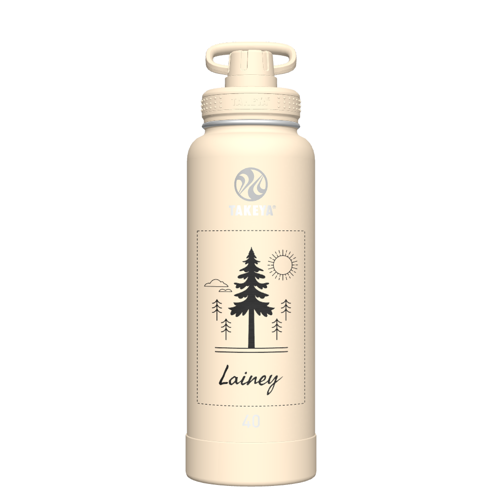 40oz Bottle Spout Lid Oatmilk - customized