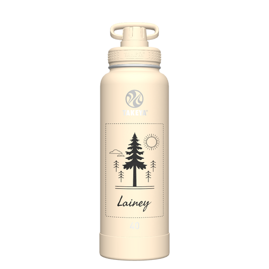 40oz Bottle Spout Lid Oatmilk - customized