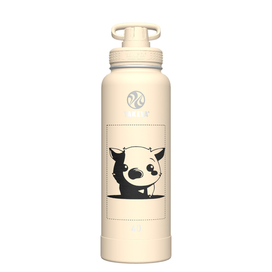40oz Bottle Spout Lid Oatmilk - customized