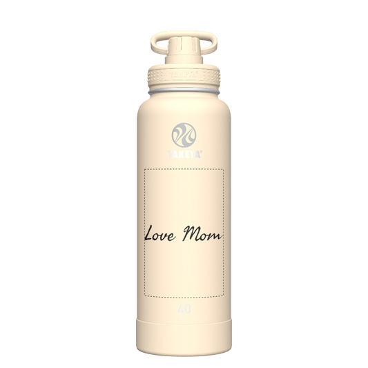 40oz Bottle Spout Lid Oatmilk - customized