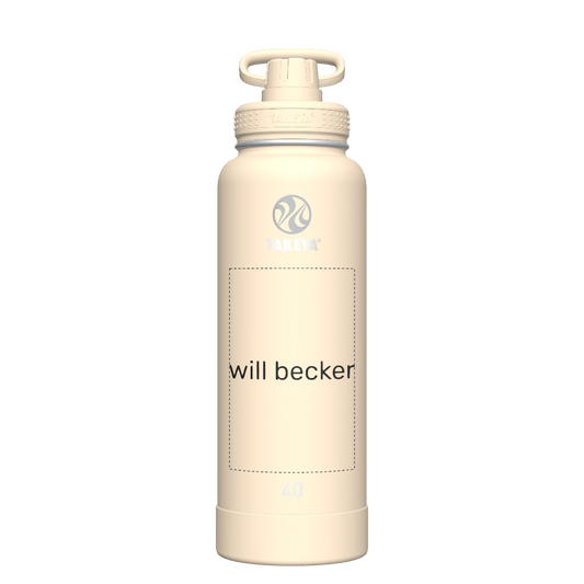 40oz Bottle Spout Lid Oatmilk - customized