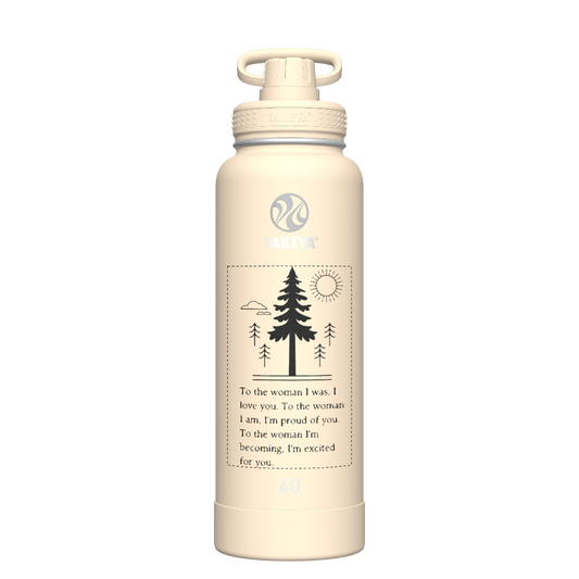 40oz Bottle Spout Lid Oatmilk - customized