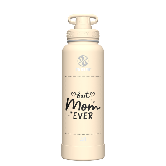 40oz Bottle Spout Lid Oatmilk - customized