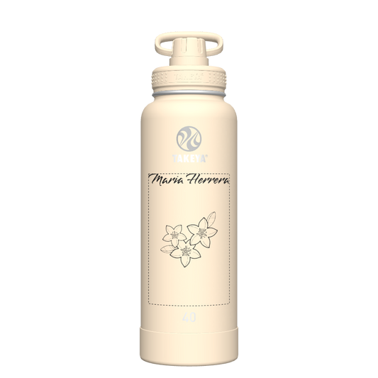 40oz Bottle Spout Lid Oatmilk - customized