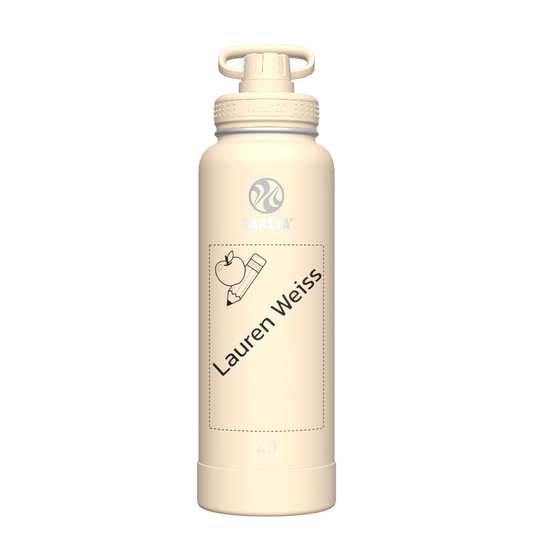 40oz Bottle Spout Lid Oatmilk - customized