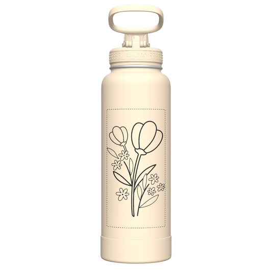 40oz Bottle Spout Lid Oatmilk - customized