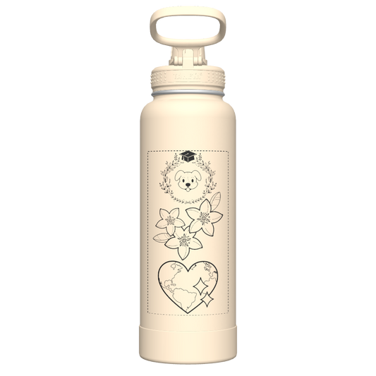 40oz Bottle Spout Lid Oatmilk - customized