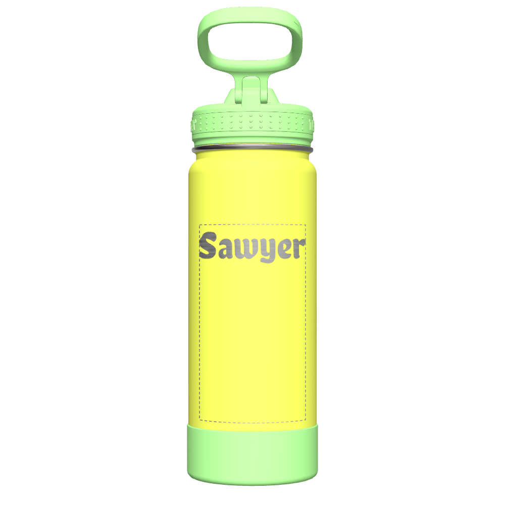 Actives Kids Glow In The Dark Water Bottle With Straw Lid - customized