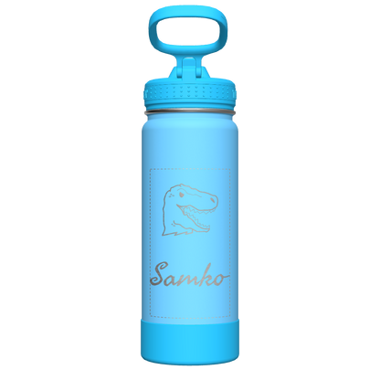 Actives Kids Glow In The Dark Water Bottle With Straw Lid - customized