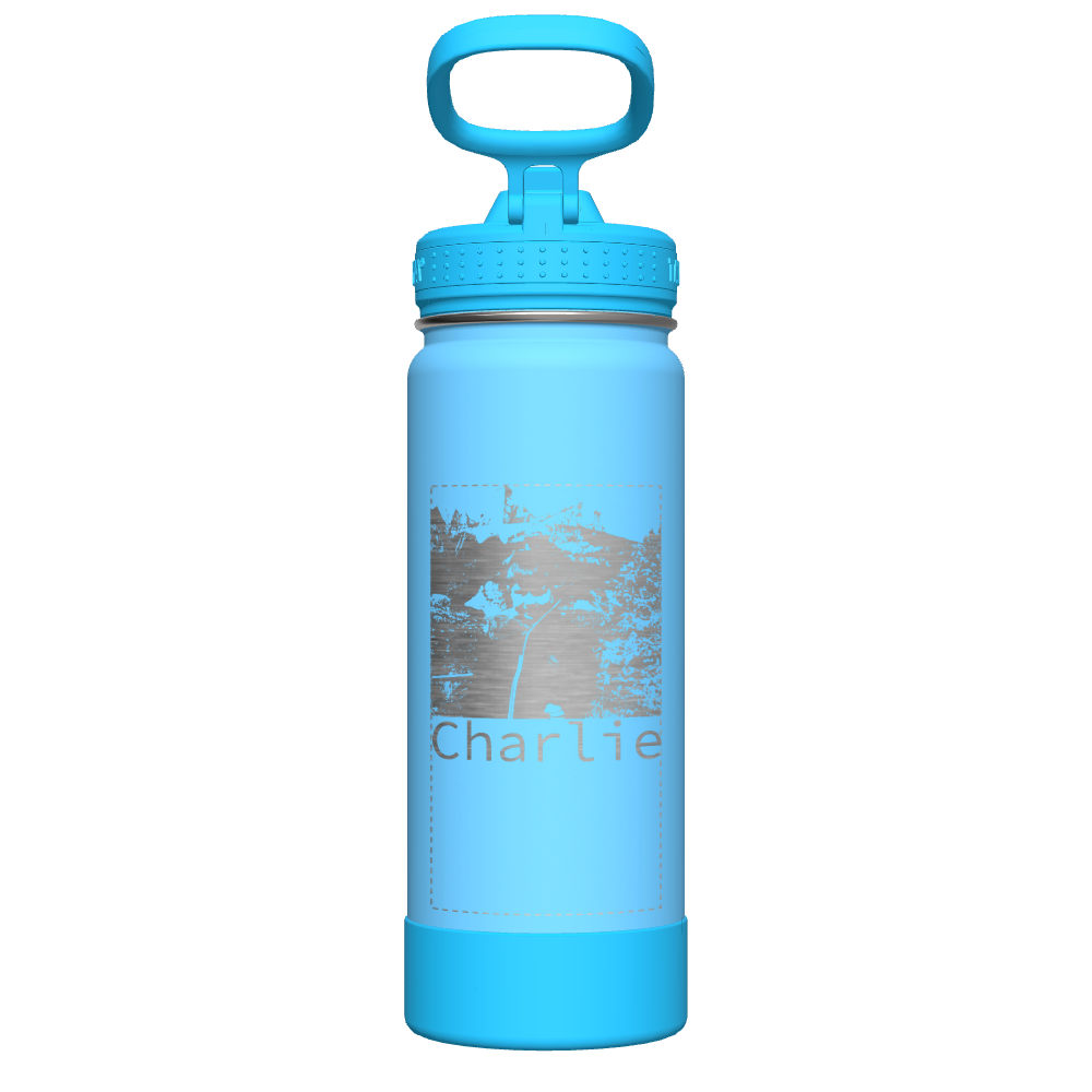 Actives Kids Glow In The Dark Water Bottle With Straw Lid - customized