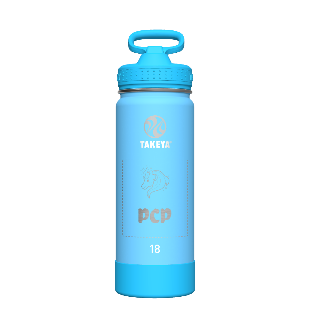Actives Kids Glow In The Dark Water Bottle With Straw Lid - customized