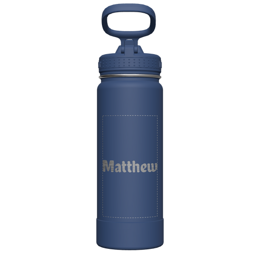 Actives Water Bottle With Straw Lid - customized
