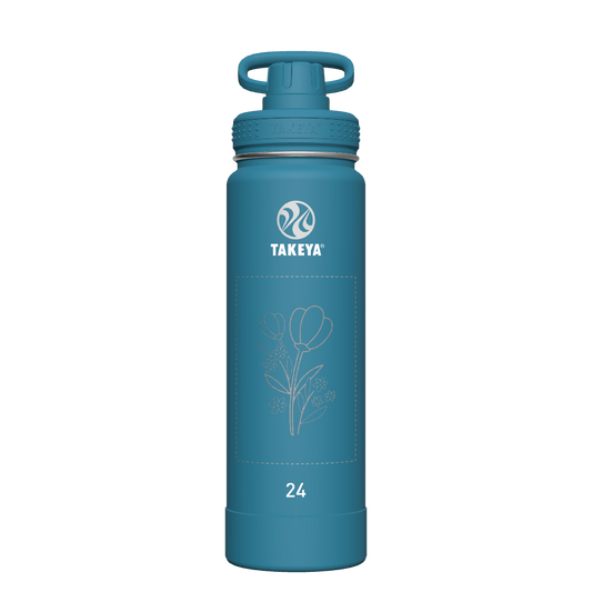 Mystic Blue Actives Water Bottle With Spout Lid - customized