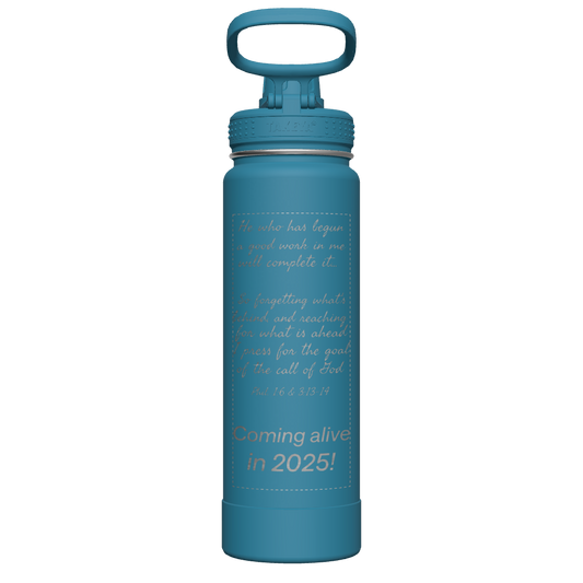 Mystic Blue Actives Water Bottle With Spout Lid - customized