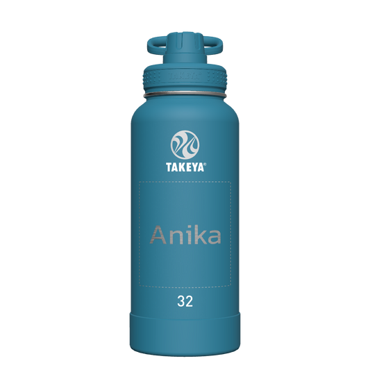 Mystic Blue Actives Water Bottle With Spout Lid - customized