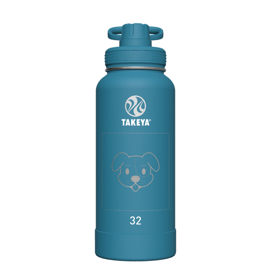 Mystic Blue Actives Water Bottle With Spout Lid - customized