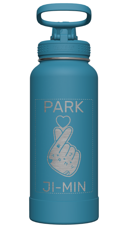 Mystic Blue Actives Water Bottle With Spout Lid - customized