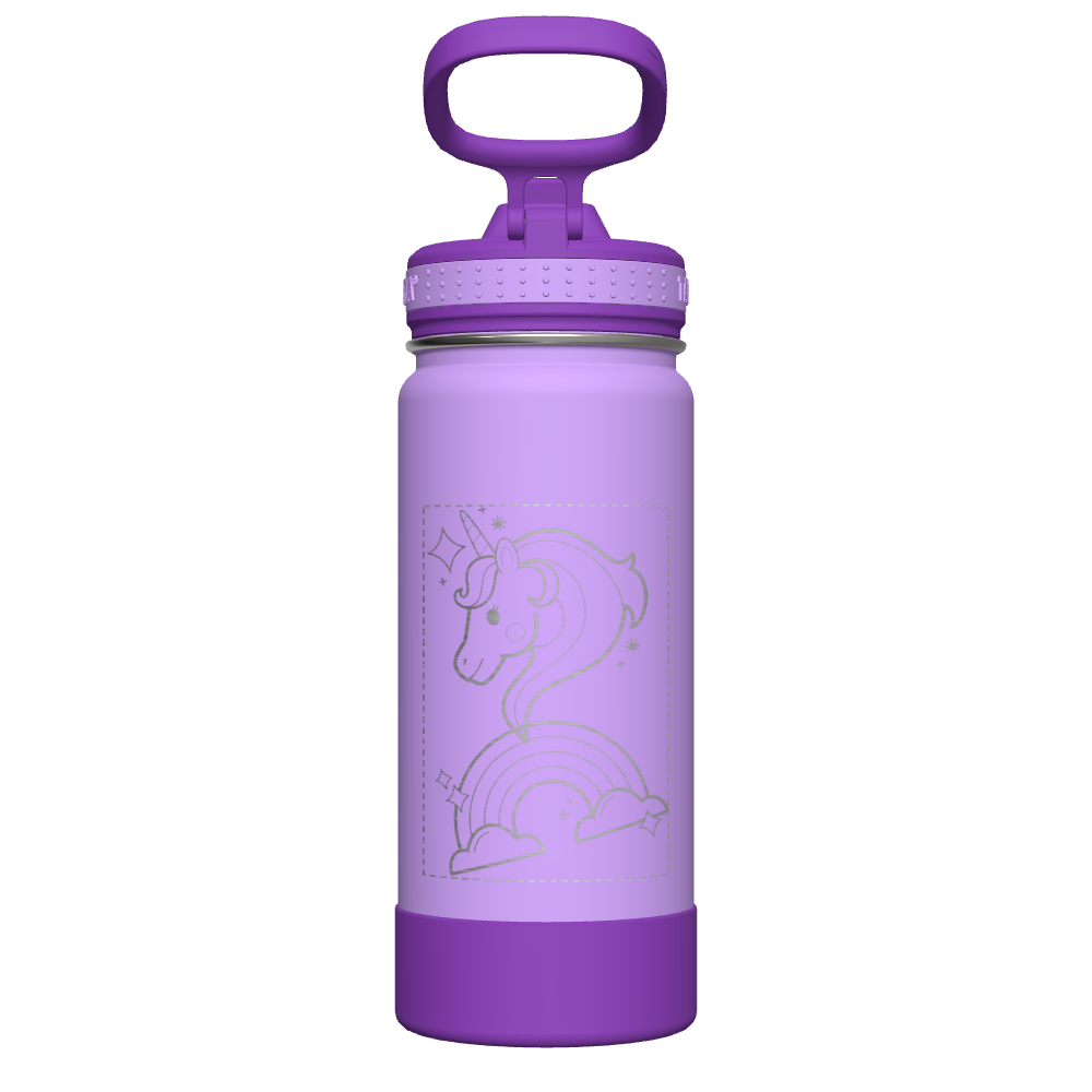 Actives Kids Water Bottle With Straw Lid - customized