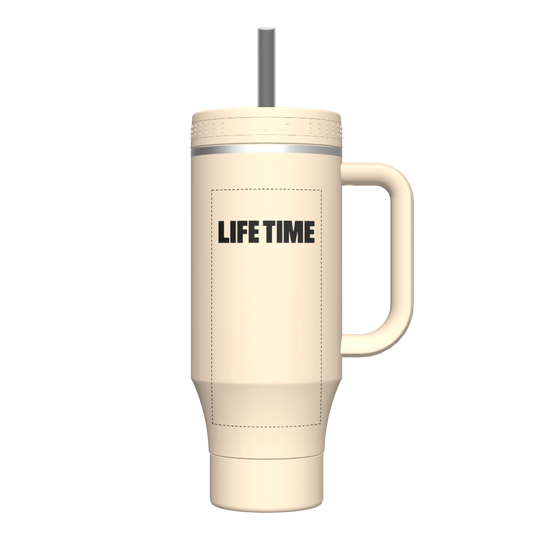 40oz Tumbler with Handle Oatmilk - customized