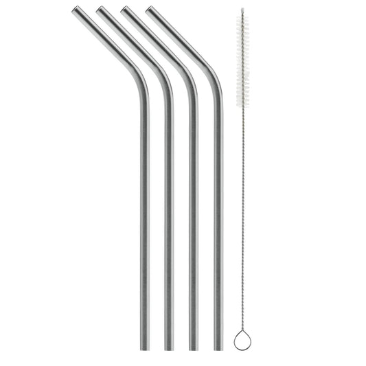 Bent Stainless Steel Straw (4 pack)
