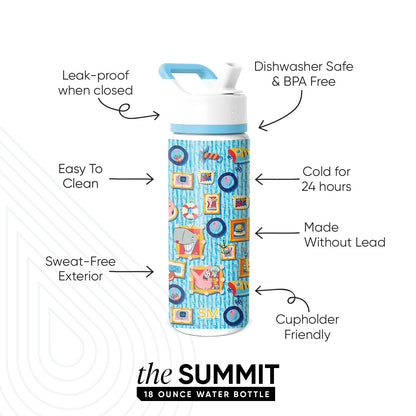 Summit Kids Water Bottle with Straw Lid