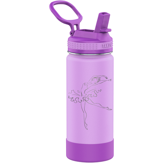 Active Kids Lilac Water Bottle with Straw Lid - 16 oz by Takeya - Perfect Etch