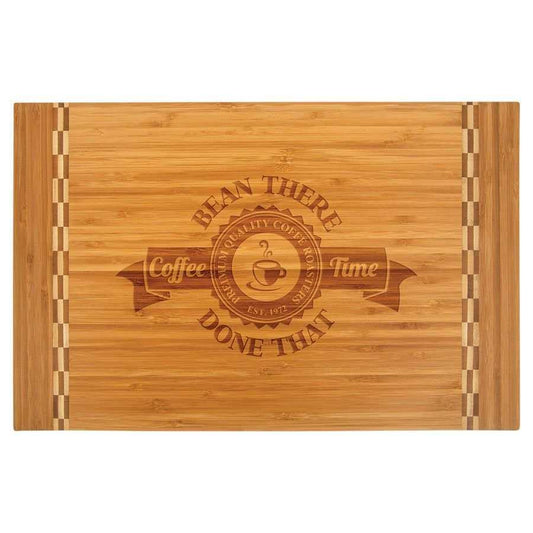Bamboo Butcher Block Inlaid Cutting Board - 18 1/4" x 12" - Perfect Etch