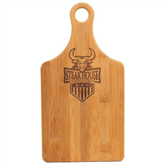 Bamboo Paddle Shaped Cutting Board - Versatile Culinary Essential - Perfect Etch