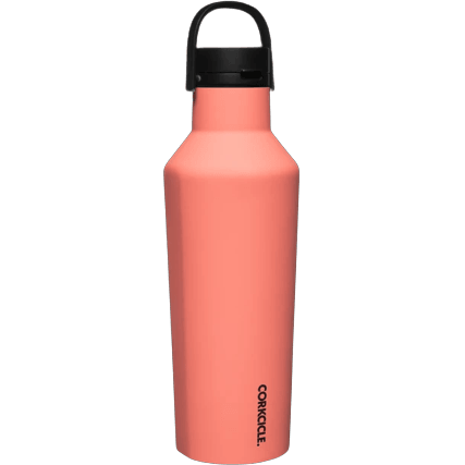 Coral Corkcicle 32oz Series A Sport Canteen for Active Hydration - Perfect Etch