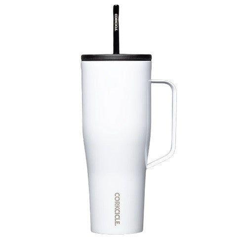 Corkcicle 30oz XL Insulated Tumbler with Handle - Glossy White - Perfect Etch