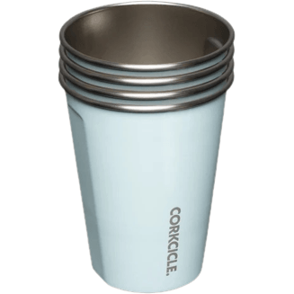 Corkcicle Powder Blue Eco Stacker Tumblers - Set of 4, 18oz - Perfect Etch