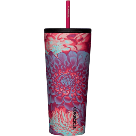 Dopamine Floral Corkcicle 24oz Cold Cup with Silicone Straw - Perfect Etch