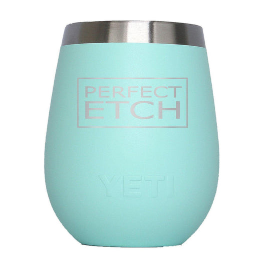 Elevate your Outdoor Wine Experience with YETI 10 oz Stemless Wine Tumbler - Seafoam - Perfect Etch