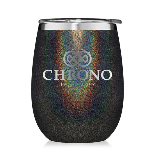 Elevate Your Wine Experience with the Charcoal Glitter Brumate XL Wine Tumbler - Perfect Etch