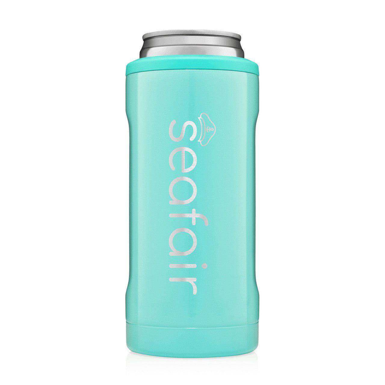 Hopsulator Slim Aqua Can Cooler - Chilled Beverage Companion - Perfect Etch