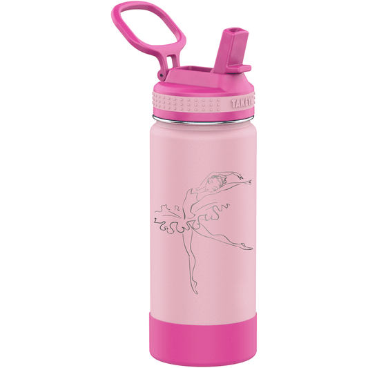 Hydrate in Style with Takeya 16 oz Actives Kids Water Bottle - Blush/SuperPink - Perfect Etch