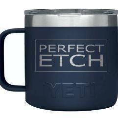 Indestructible Navy 14 oz Stainless Steel Mug by YETI - Perfect Etch