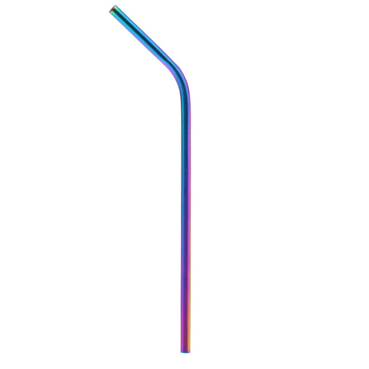 Metallic Rainbow Bent Stainless Steel Straw (4 pack)