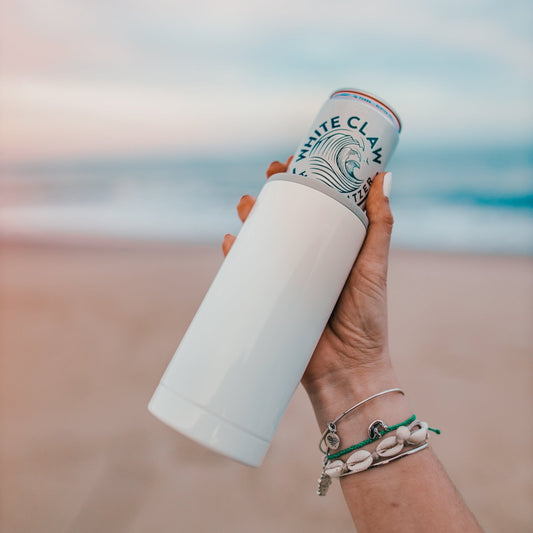 Slim Can Cooler | Gloss Ice White