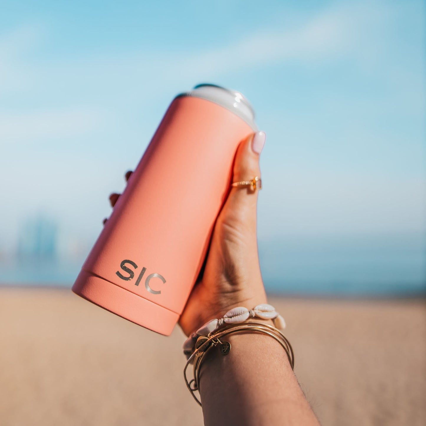 Slim Can Cooler | Matte Coral